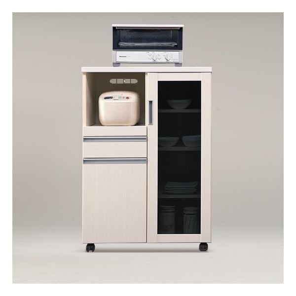 キッチンカウンター キッチンボード 80 幅 レンジ台 キッチン収納 食器棚 カウンター 引き出し 付き キャスター付き カラー2色対応　完成品