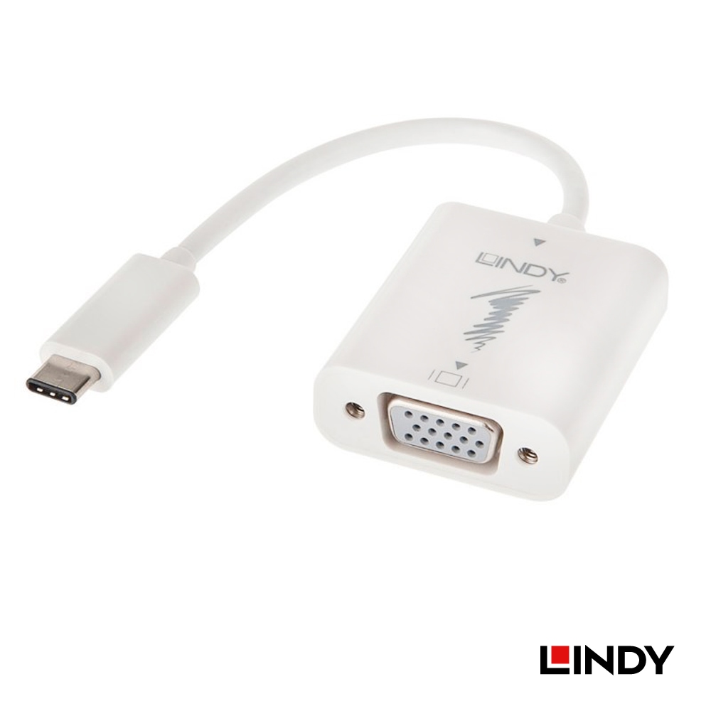 【43190】 LINDY 0.15m USB3.1 Type-C to VGA変換アダプタケーブル Thunderbolt 3互換