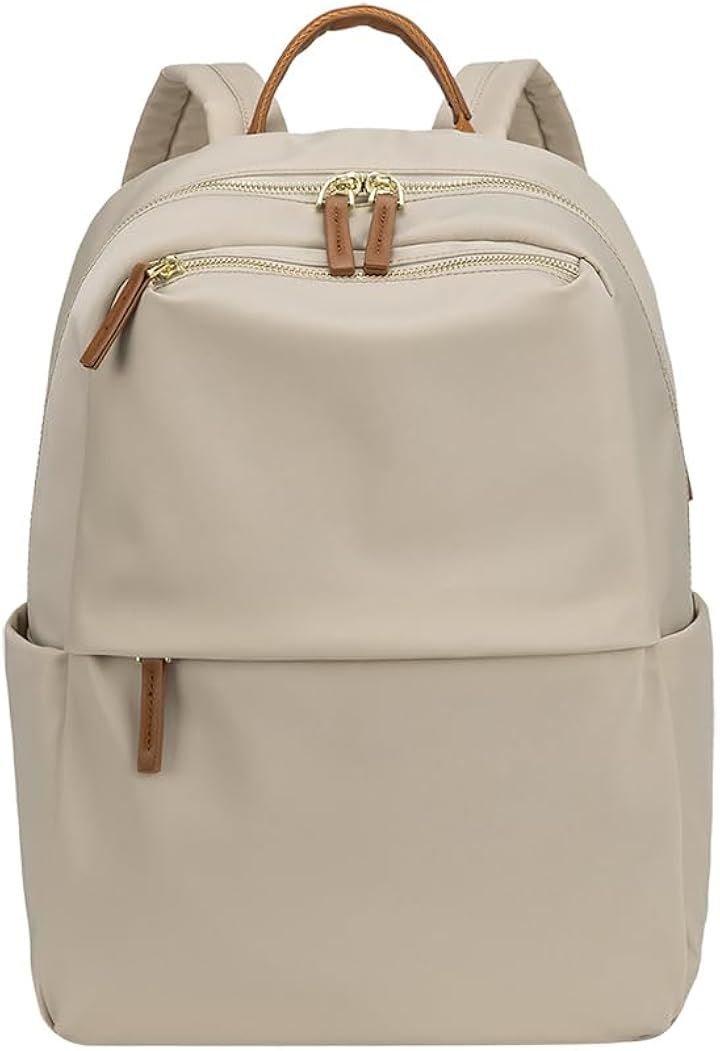 ビジネスリュック レディース パソコン PCバッグ キャリーオン機能 背面ポケット 撥水(ベージュ)