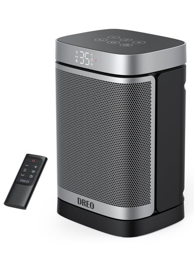 DREO セラミックヒーター 電気ストーブ 小型 DC 暖房器具 省エネ 人気 70自動首振り 静音 電気ファンヒーター 12時間タイマー 足元 1200W/800W/700W 温風ヒーター ECO恒