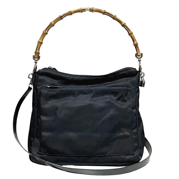 グッチ バンブー 000 2032 0509 2WAY ブラック バッグ ハンドバッグ 【中古】