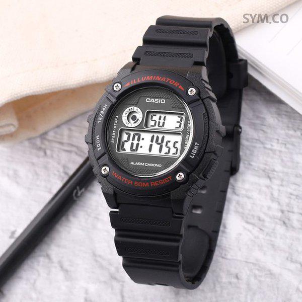 W-216H-1A ラウンド 軍人 軍用 アラーム デジタル メンズ ウレタン 時計 d