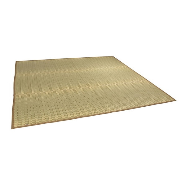 1080060020802 純国産 掛川織 花ござ い草 敷物 カーペット ベージュ 江戸間10畳 (約435×352cm) メーカー直送