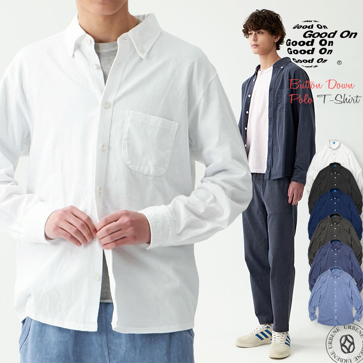 シャツ　ロングスリーブボタンダウンポロTシャツ ボタンダウンシャツ メンズ 長袖シャツ レディース アウトドア カジュアルスタイル