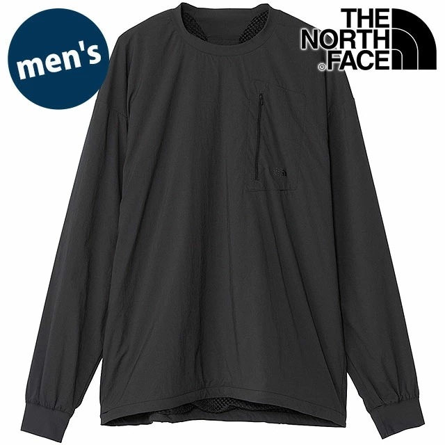 グリットフリースアーバナイトクルー [NL72560-BG] メンズ TNF アウトドア トップス カットソー 長袖Tシャツ 撥水 ブラックインクグレー 正規取扱店