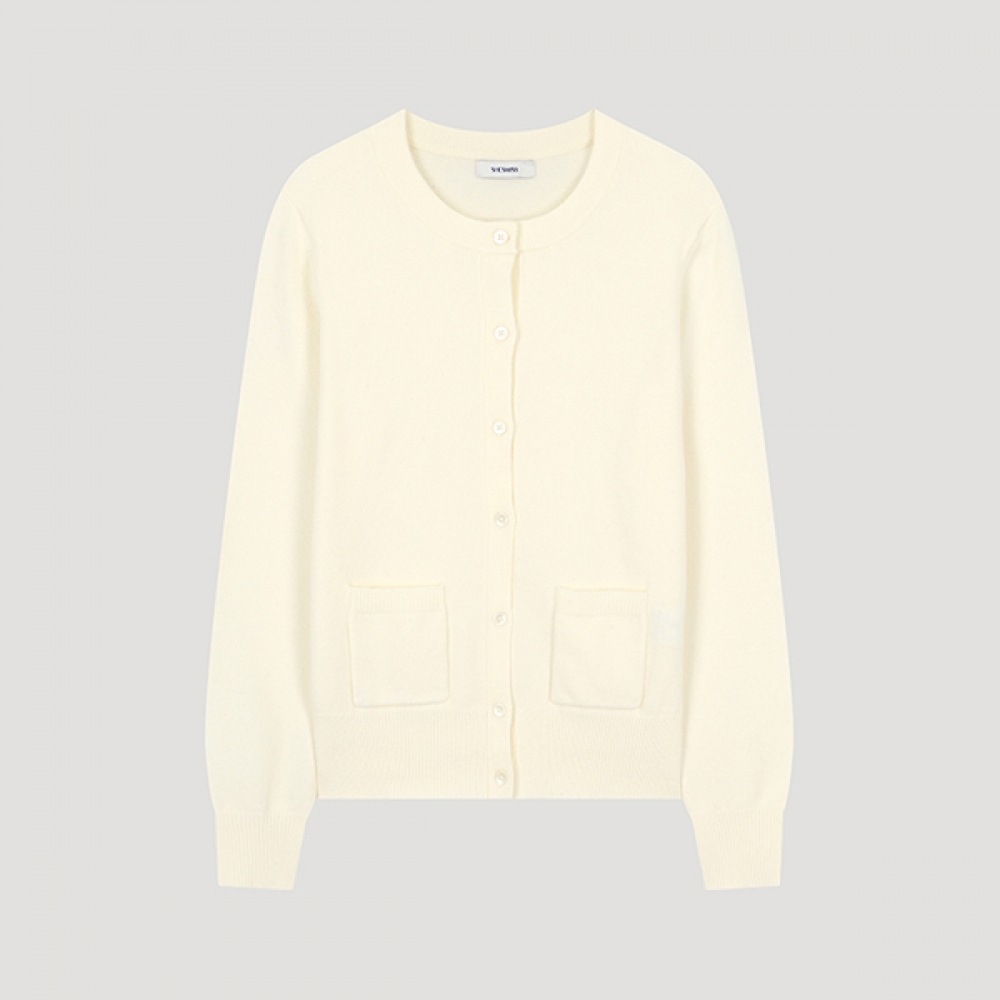 (シーズミス) ウールベーシックラウンドネックカーディガン_SSKCDO42510_IV