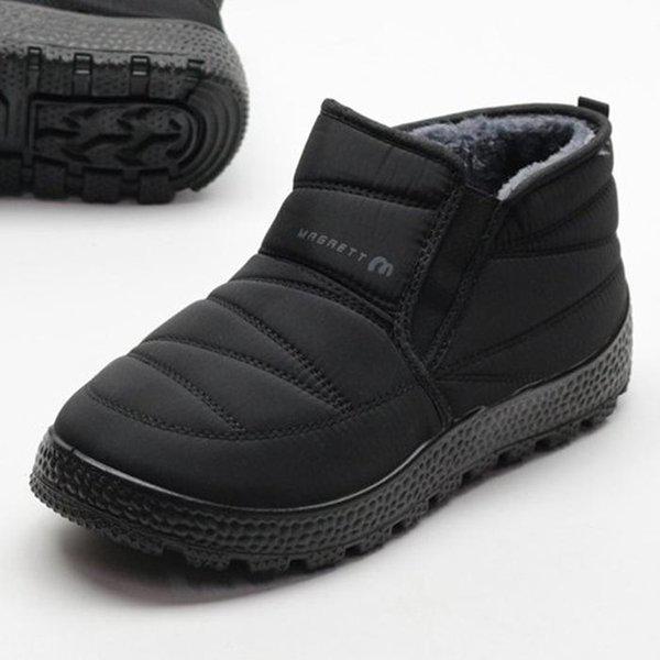 男性用パッド入りブーツ 冬用ファーシューズ 防寒靴