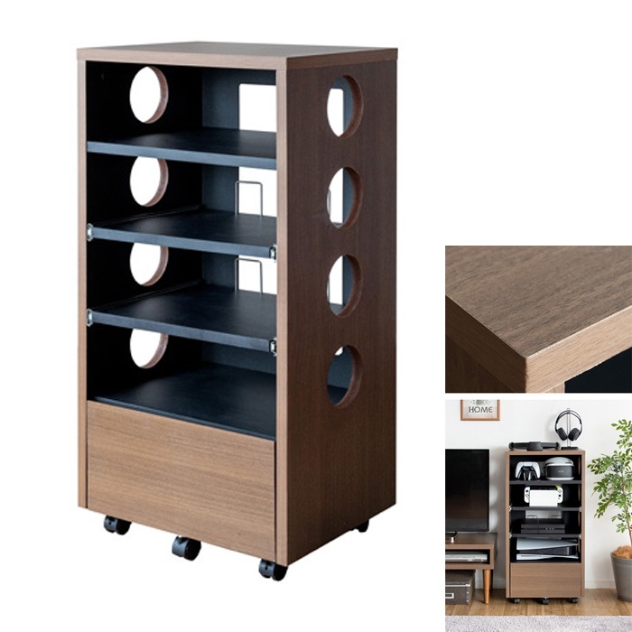 ゲーム機ラック REGABO レガボ GRK-002-BRBK ブラウンブラック PS5対応