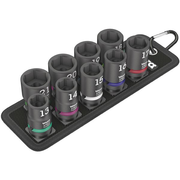 WERA ヴェラ 差込角1/2SQ 9個組 HEX インパクトソケット セット ホルダー付き 004580 工具 ツール DIY 作業工具 道具