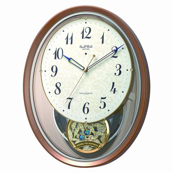 取寄品 正規品 RHYTHM リズム時計 4MN555RH06 電波アミュージング時計 スモールワールドエアルN アナログ表示 掛け時計