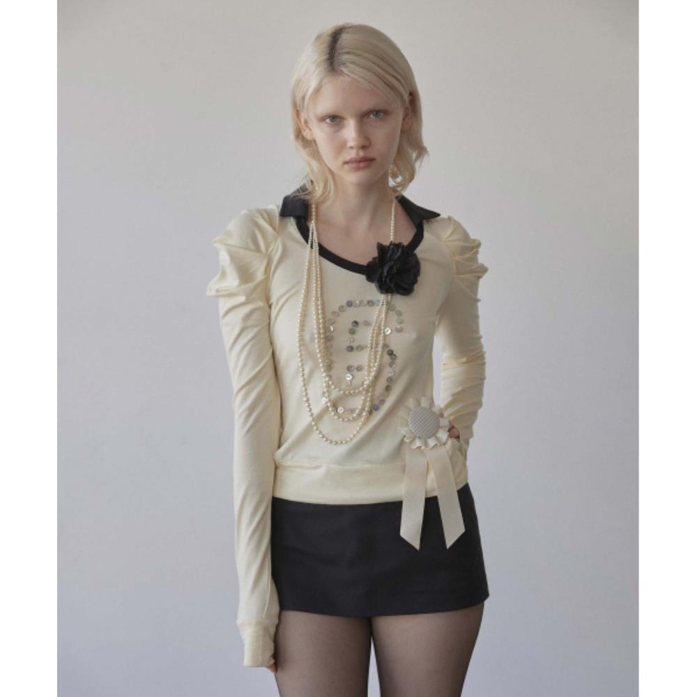 スカルプター Good Girl Collar Tee Butter SC25S224YE