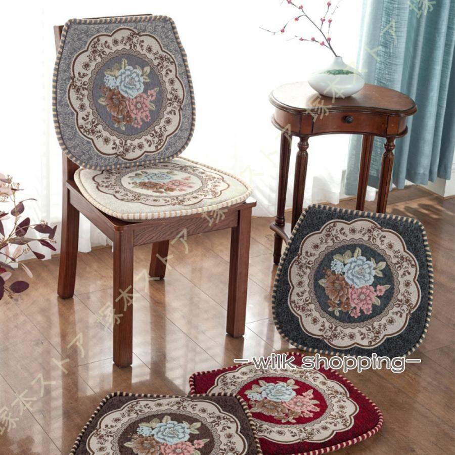 ダイニングチェア ョン 4枚 洗える 椅子用 座布団 ひも付き 馬蹄形 北欧風 トョン 食卓椅子用座布団 すべり止め付き 低反発