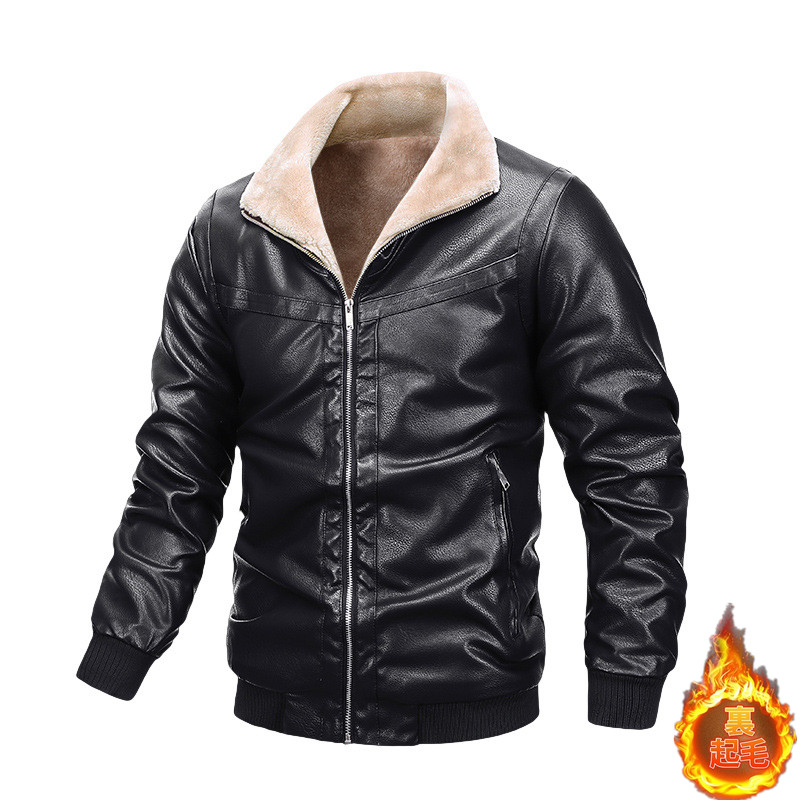 レザージャケット メンズ 裏ボア 立ち襟 レザーコート 防寒 暖か ライダースジャケット フェイクレザー 革ジャン