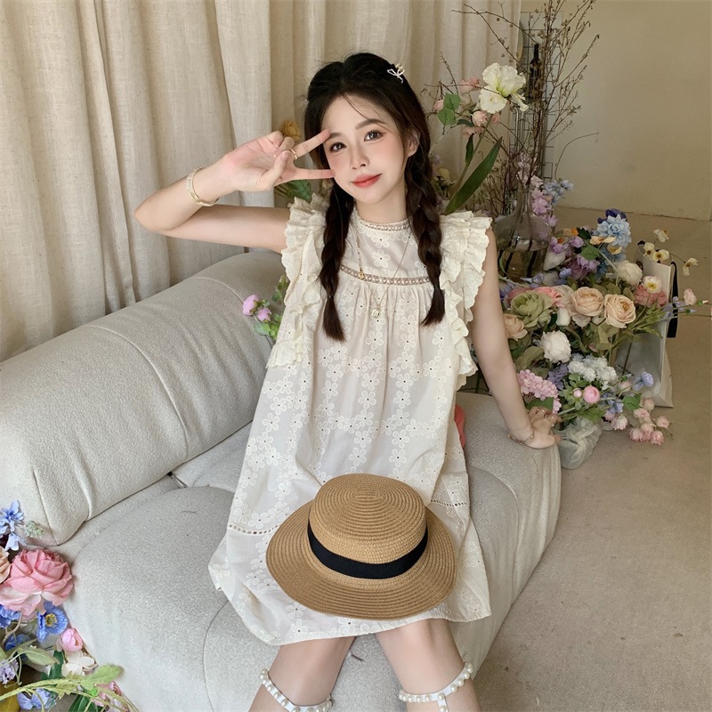 ノースリーブワンピース ワンピース ワンピドレス ミニ ミニ丈 袖なし ノースリーブ ハイネック フレア Aライン レース フリル リボン バックリボン かわいい 大人可愛い きれいめ シンプル