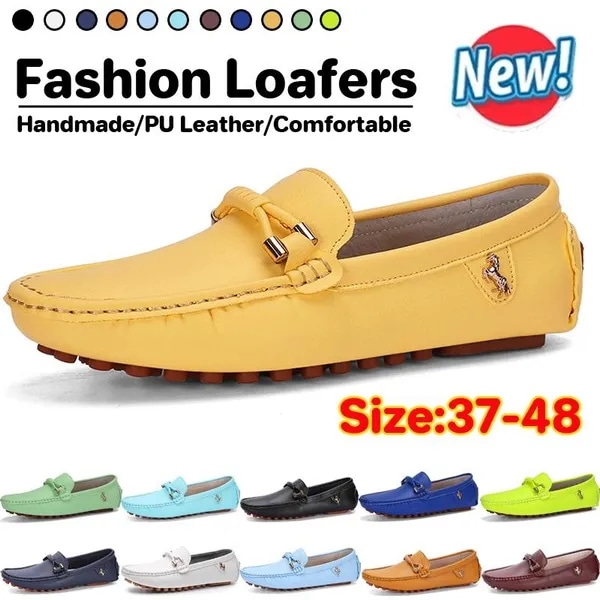 男性のための革ローファー手作りモカシンメンズ靴フラット男性のためのカジュアルな革の靴高級快適なメンズローファーサイズ 47 48