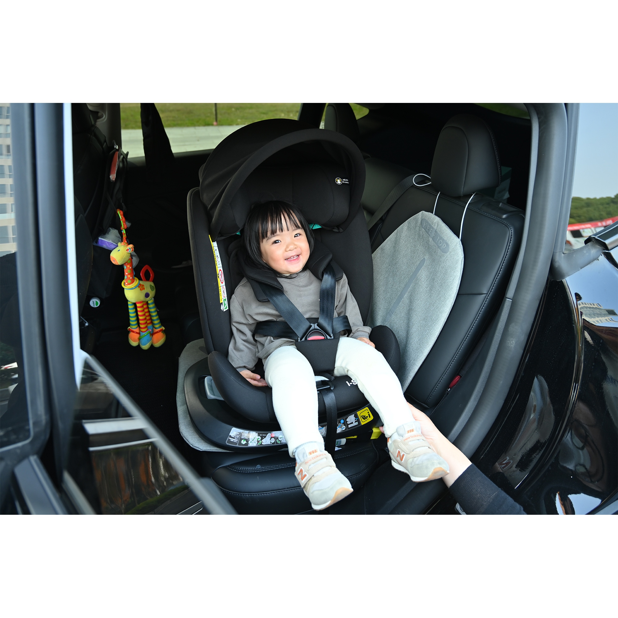 【トップテザー】チャイルドシート 新生児 ISOFIX 0歳12歳 360度回転式 40150cm ジュニアシート 調節可能 洗える キャノピー付き ベビーシート ドリンクホルダー付き 出産祝い