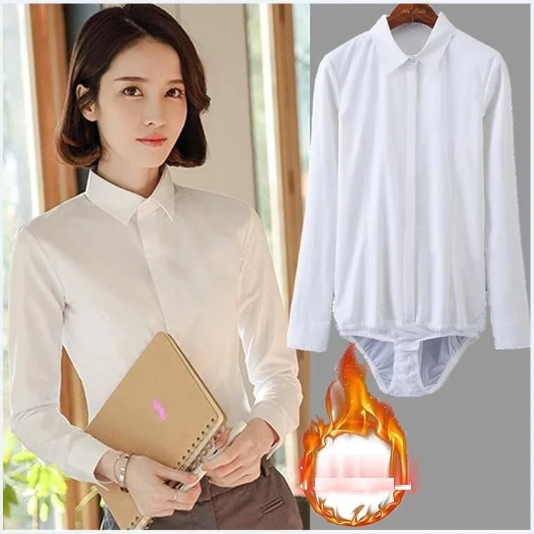 裏起毛 裏ボア ボディシャツ つなぎ クロッチ付き ワイシャツ オフィス 通勤L ブリファーシャツ 母の日 5,362円