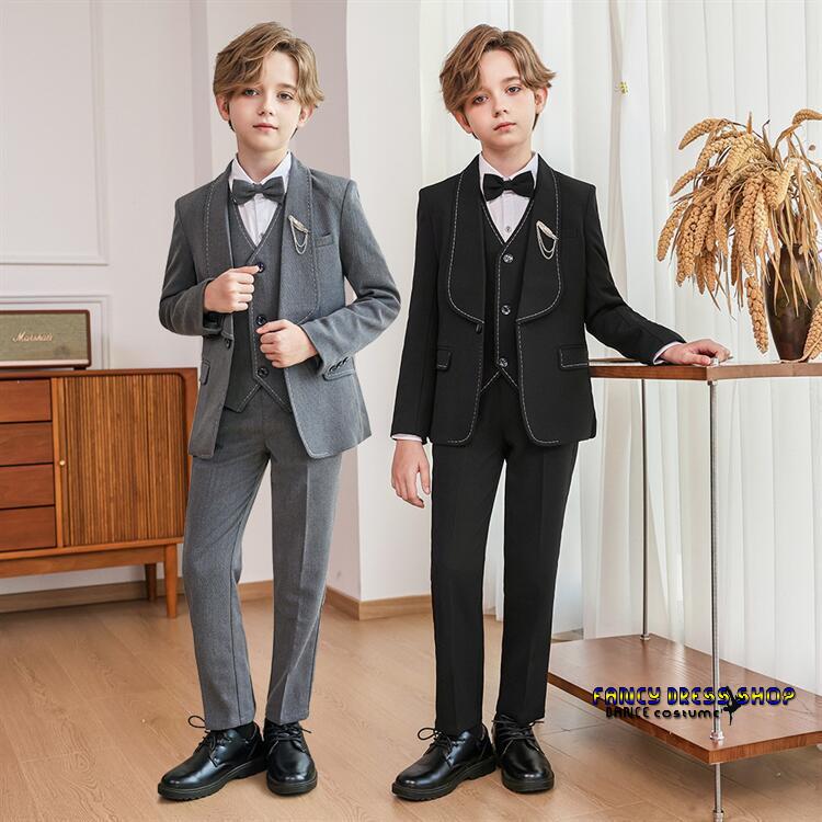 ラケット陸上格闘技ダンススーツ 小学生 幼稚園 入園 男の子 入学式 グレー 【制服標準装備】卒業式 ブラック スーツ フォーマル 韓国 ベージュ ジャケット 卒業式 結婚式 フォーマル 小学