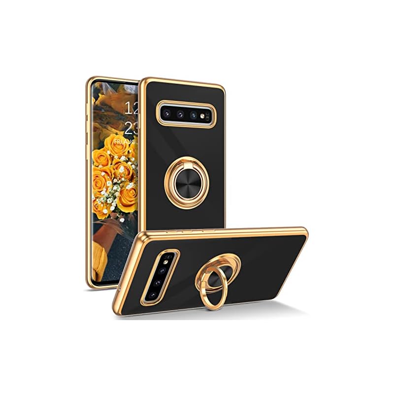 DUEDUEスマホケースSamsung Galaxy S10ケース カバー SC-03L SCV4 ケース 360回転可能リング付き 車載ホルダー対応 耐衝撃 TPU素材 メッキ加工 指紋防止 薄型 4,617円