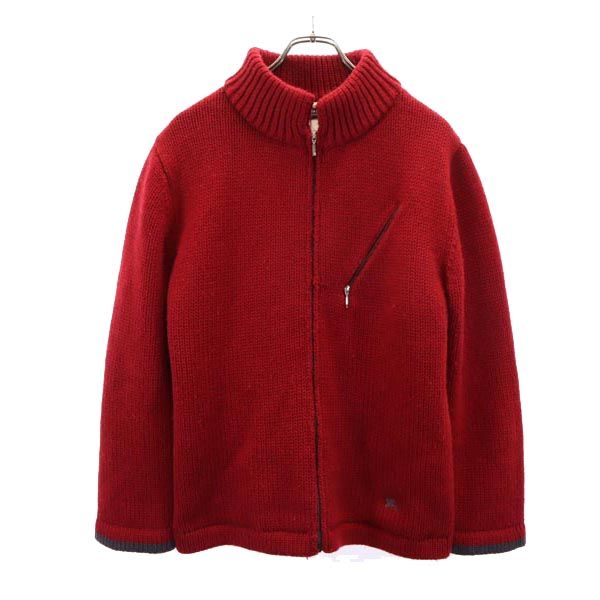 バーバリーブラックレーベル 三陽商会 ブルゾン ニットジャケット 2 レッド BURBERRY BLACK LABEL メンズ