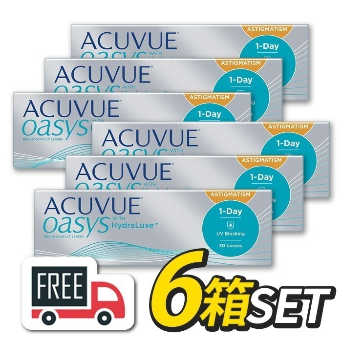 ワンデーアキュビュ－オアシス 乱視用 6箱セット（1箱30枚入）トーリック コンタクトレンズ 1日使い捨て ジョンソン エンド ジョンソン ポスト便