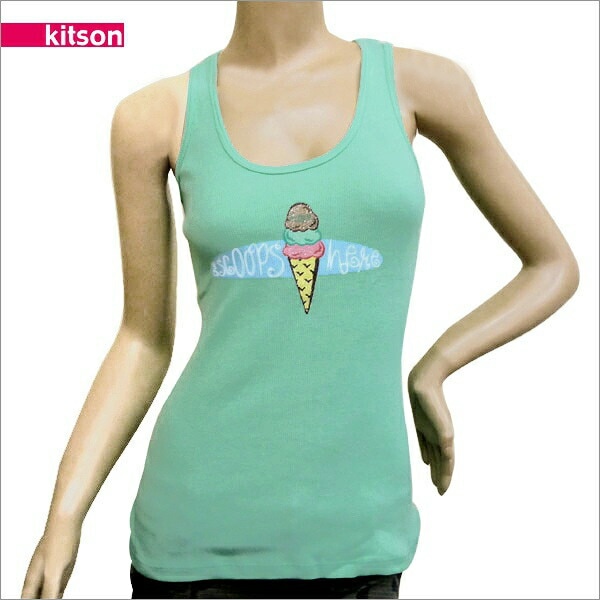 訳有り アイスクリーム ラメプリント タンクトップ アイスクリーム ラメプリント タンクトップ