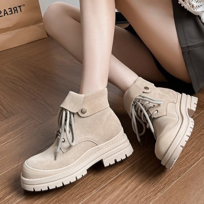 ブーツ レディースブーツ ショートブーツ レースアップ 厚底ブーツ マーチンブーツ 4.5cmヒール 歩きやすい 疲れにくい 美脚 脚長 カジュアル 大人 おしゃれ かっこいい レトロ 春 夏 秋 冬