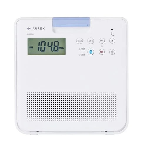 東芝 AX-CRB60(W) CDラジオ AUREX スリープタイマー機能搭載 3WAY電源 Bluetooth送受信対応 縦型リモコン採用 防水 ホワイト