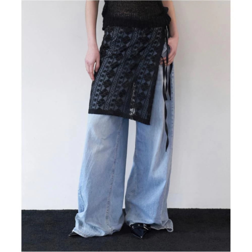 ROCKCAKE Layered Lace Skirt Black RC24SK02800