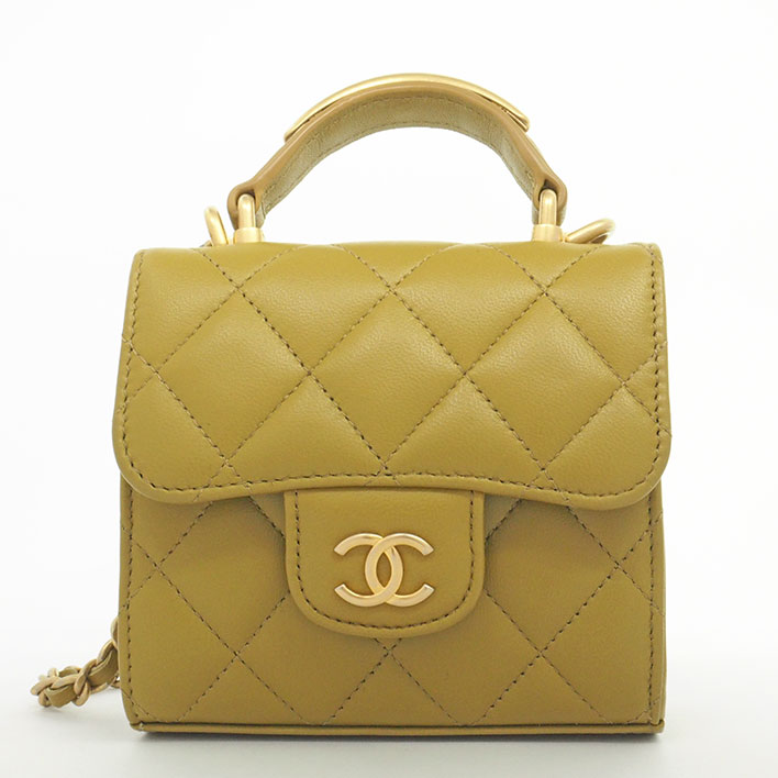 【美品】シャネル ココマーク トップハンドル チェーンクラッチ マトラッセ レディース 【ショルダーバッグ】