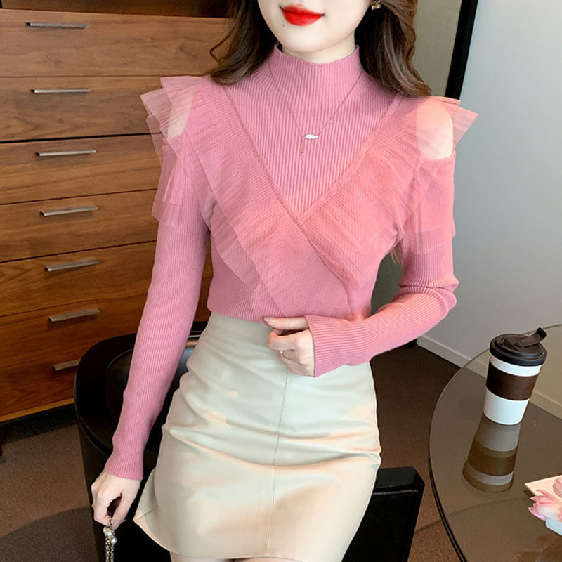 ニットセーター レディース 長袖 オフショルダー トップス ニット 肩出し セーター セクシー 無地 ファッション プルオーバー 秋冬 インナー カジュアル 上質 シャツ タイト ハイネック リブ ロ