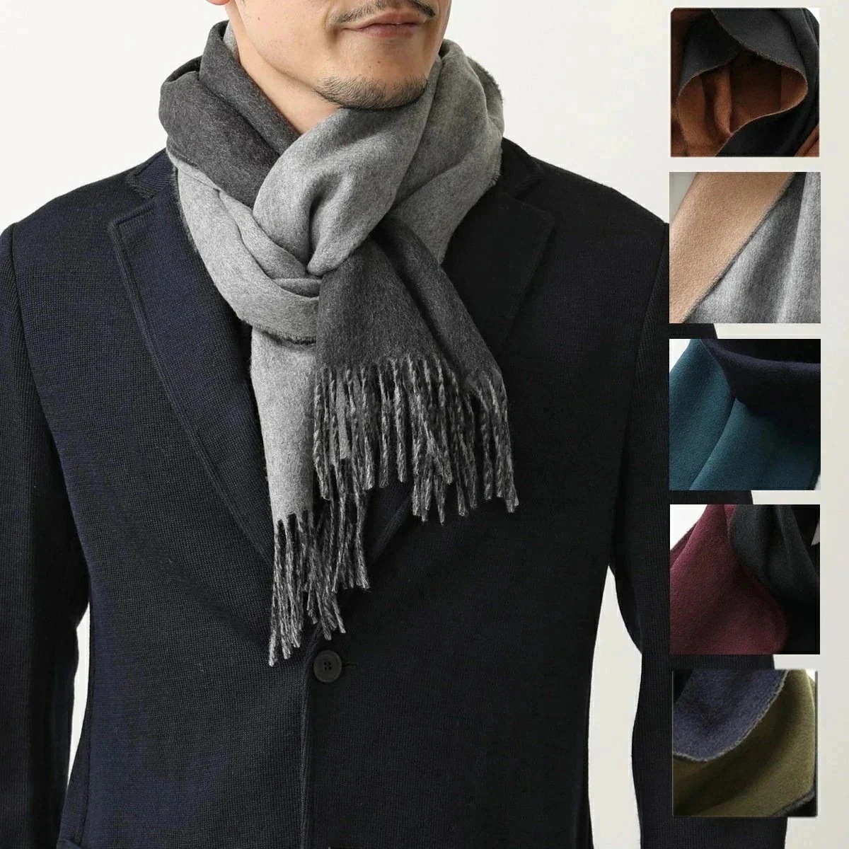 JOHNSTONS OF ELGIN ジョンストンズ マフラー WA20 メンズ レディース リバーシブル カシミヤ ストール バイカラー 無地 wa00002 【ts】