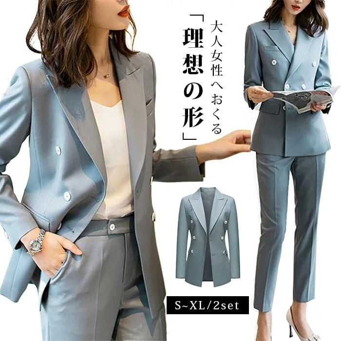 フォーマルスーツ セットアップ パンツスーツ レディース スーツセット 上下セット オフィス 制服 通勤 OL オフィス 新作 スーツ ママ 体型カバー 通勤 20代 30代 40代 50代 きれいめ 9,593円