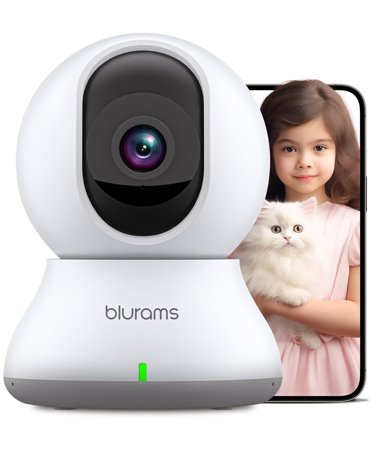 【2.4と5GhzWiFi対応・300万画素】見守りカメラ 防犯カメラ ペットカメラ blurams モーション/音声検知 自動追尾 PTZカメラ 警報通知 双方向会話 遠隔操作 犬/猫/赤ちゃん/高