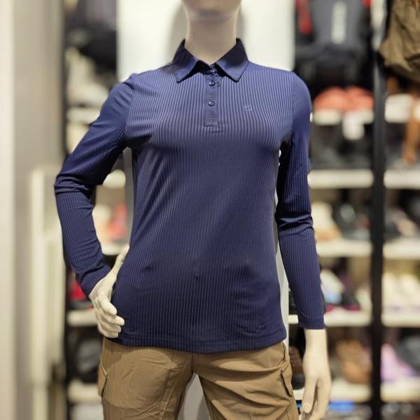 WT0487WNV 女性春秋用 長袖 リブ カラTシャツ (S41558694)