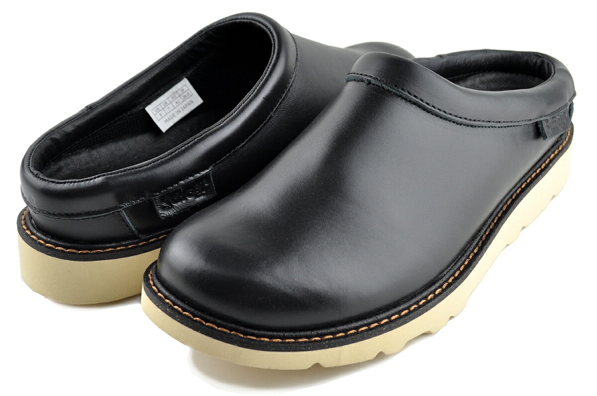 レザー クロッグ ブラック s23004-010