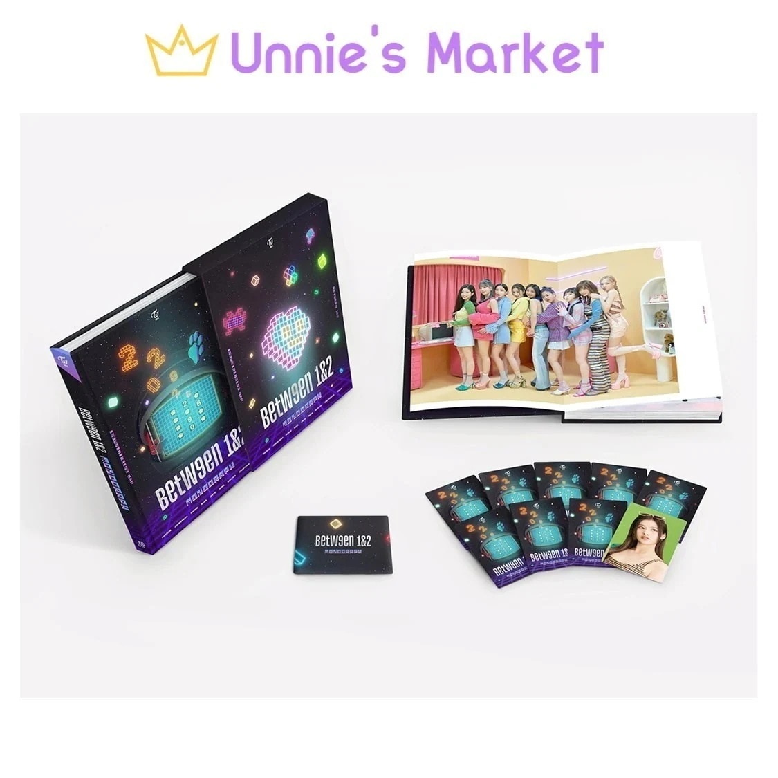 TWICE - TWICE MONOGRAPH BETWEEN 1&2 + Free Photocard 1EA(fan-made)
