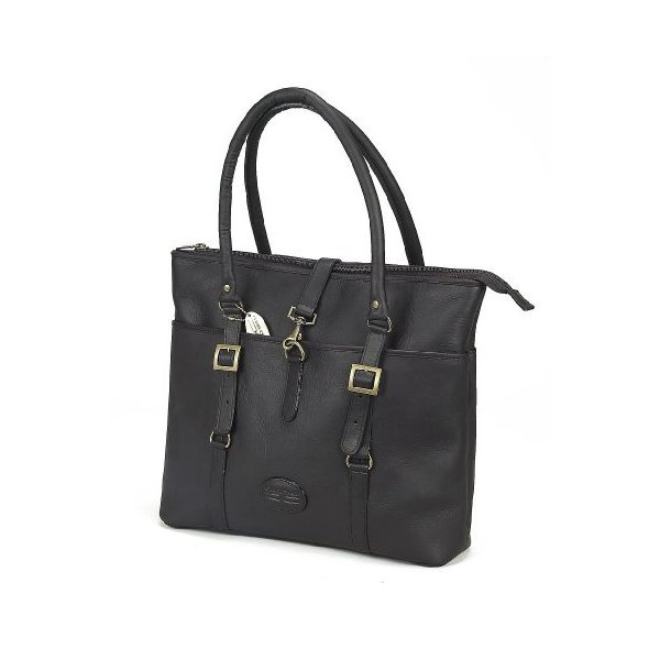 Claire Chase Ladie s Vaqueta Leather Lptop Tote Bag (Cafe) 並行輸入品
