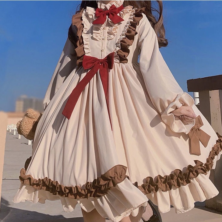 2024 秋 ワンピース 人気 新作 ワンピース doll感 復古 洋服 韓国ファッション