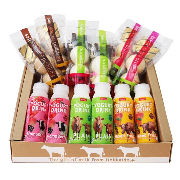 Bocca 2個入プリン＆飲むヨーグルト 6本セット / 牧家 北海道 プリン セット 冷蔵