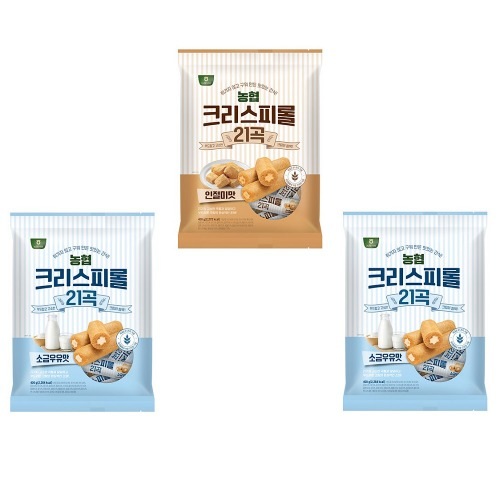 農協クリスピロール 21曲 塩ミルク味 400g 2個 + イン節味 400g 1個 おいしい手軽なスナック菓子 デザート