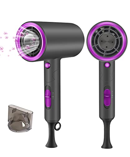 ドライヤー【2024年改良型】大風量 速乾 超軽量 1300W 折り畳み式 携帯ドライヤー マイナスイオン 3段階風量 小型 ノズル付き 過熱防止機能あり 家庭用/サロン用/旅行用 PSE認証済み (