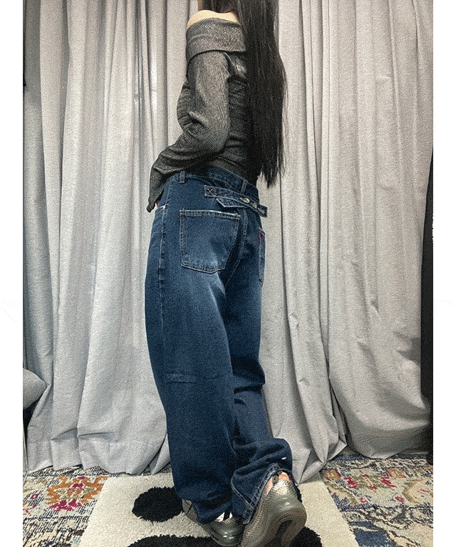 Bijo wide denim pants (1color)