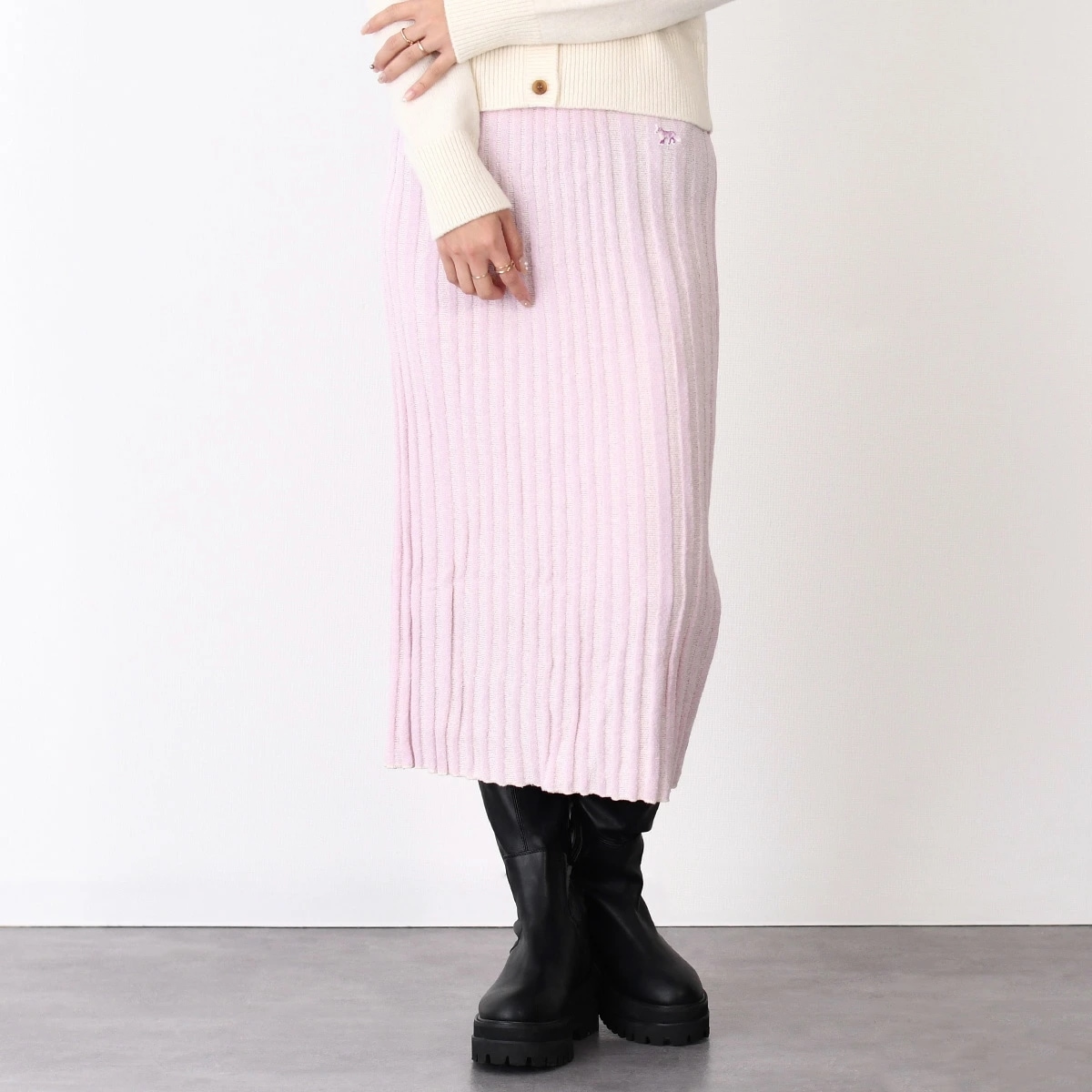 スカート ベイビーフォックス パッチ リブ ミディスカート MW01510 KT1104 レディース タイトスカート リブ 人気 おすすめ