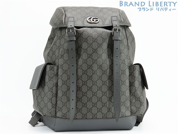 未使用グッチオフィディアGGミディアムバックパックリュックサックGGスプリームGGマーモントグレーブラック598140