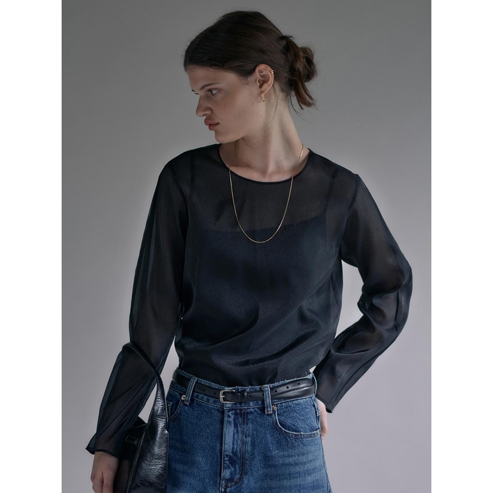 LOEUVRE シルキーシースルーブラウス SW3WB445-10