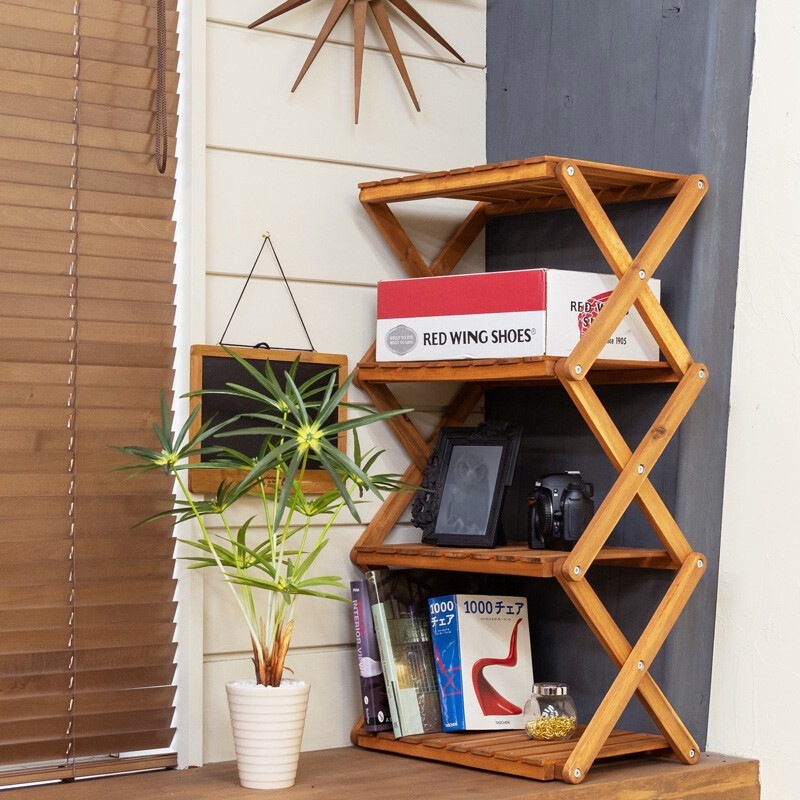 つよ】ダークブラウン木製ラック 本棚・ラック・シェルフ ブラウン