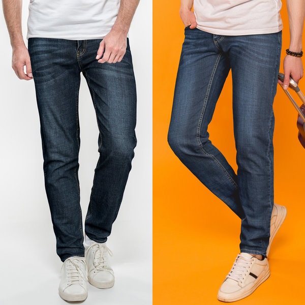 MCスパークルスパン ストレートジーンズ 夏のデニムパンツ メンズスリムジーンズ