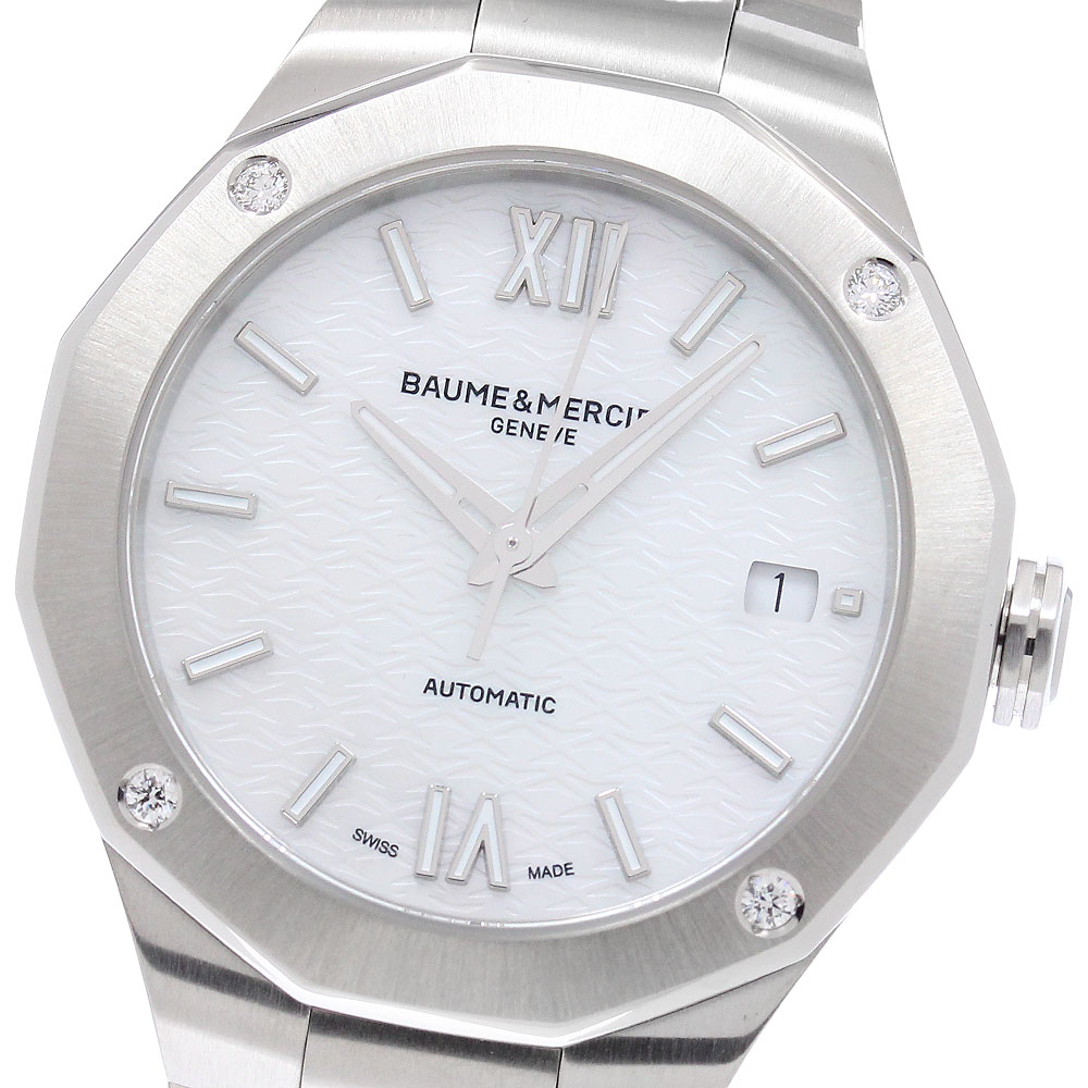 ボーム＆メルシェ Baume & Mercier M0A10663 リビエラ 4Pダイヤ デイト 自動巻き ボーイズ 極美品 箱・保証書付き_955621【中古】