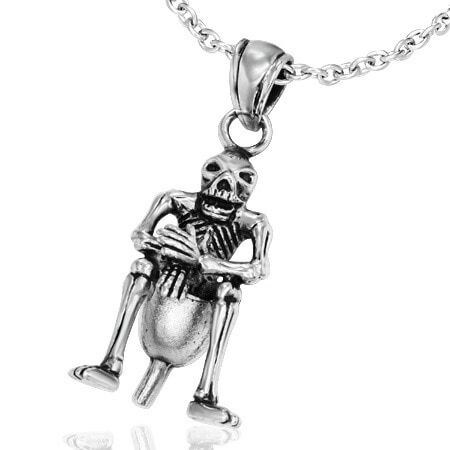 トイレ スカル ペンダントトップ 便所 ガイコツ 骸骨 ユニーク 面白い 便座 サージカルステンレス316L ネックレス パーツ 首飾り アクセサリー 男性 プレゼント stt00-00-0549